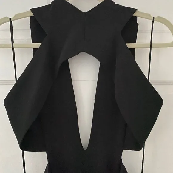 Solace London Plunging Black Gown with Cut Outs - Picture 11 of 14